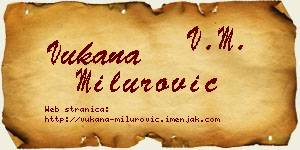 Vukana Milurović vizit kartica